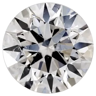 A round brilliant at clarity grade SI1, with small inclusions visible