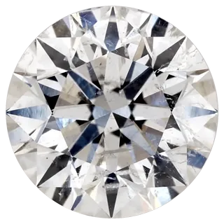 A round brilliant at clarity grade SI2, with inclusions easy to see