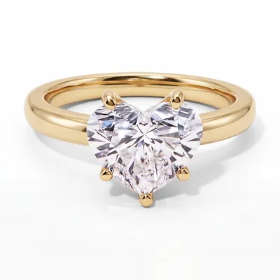 A heart diamond in an engagement ring